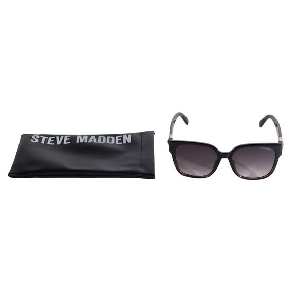Steve Madden SAYRA Square Sunglasses - Black Tortoise / Smoke Gradient - NWT - Picture 9 of 9